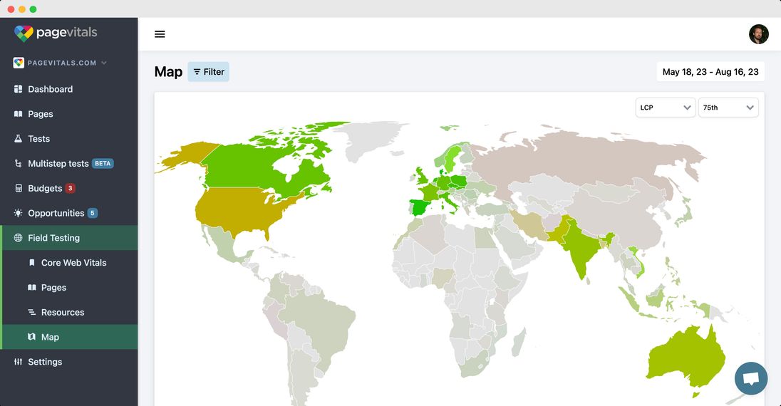 Field testing map