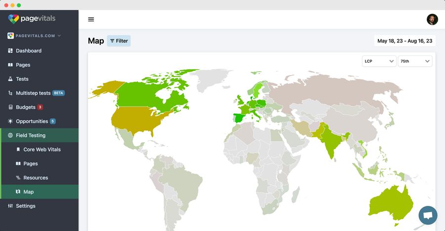 Field testing map
